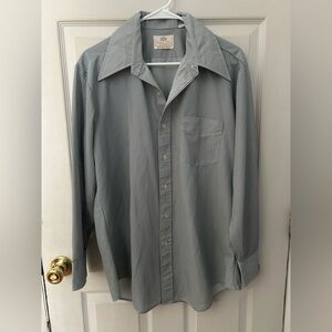 Vintage 70s David Harrison Pattern Shirt Navy Pointed Collar